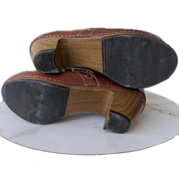 Dansko Riki brown leather clog high heel size 40 - Picture 5 of 5